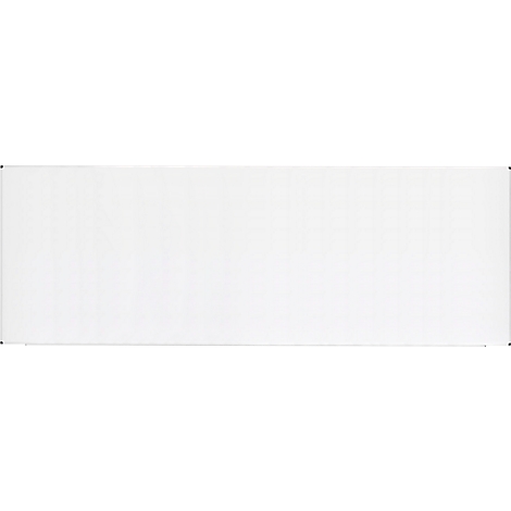Un tableau blanc avec un cadre noir étroit.