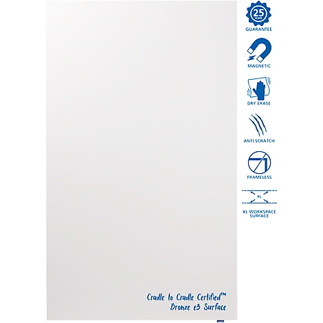 Tableau blanc Wall-Up Legamaster, l. 1195 x H 2000 mm, émaillé