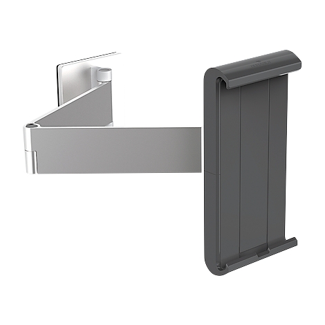 Gray tablet mount set consisting of arm and holder.