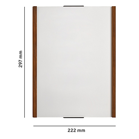 Miroir rectangulaire avec cadre en bois. Dimensions : 297 mm x 222 mm.