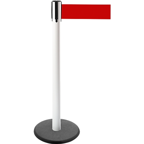 Queue barrier with red band.