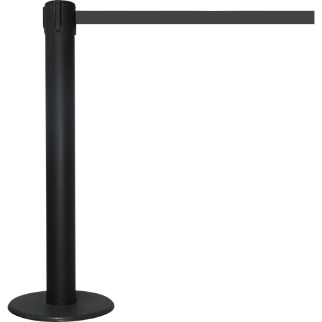 Black stanchion with black band, against a white background.