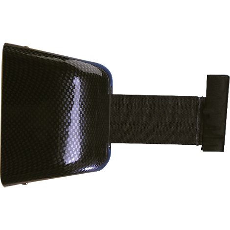 A black carbon fiber housing with a black belt and a black plug that serves as a barrier.