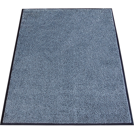 Tapis de sol rectangulaire gris avec une bordure noire. La surface est légèrement texturée.