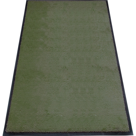 Tapis rectangulaire vert avec bordure noire.