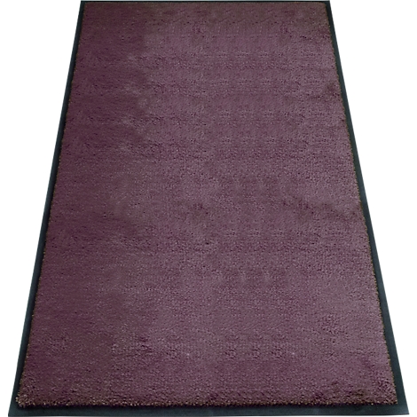 Tapis de sol rectangulaire violet avec un cadre noir. Texture douce.