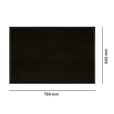 Tapis rectangulaire noir, dimensions : 750 mm x 500 mm.