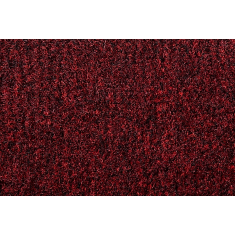 Gros plan sur un tissu de laine rouge avec une surface légèrement texturée. La couleur varie légèrement.