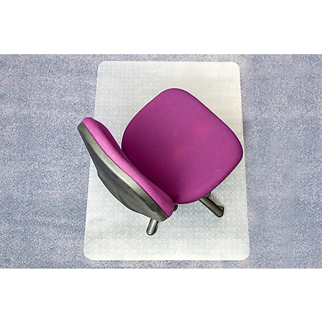 Deux dossiers de chaises mauves sur une base blanche. Les pieds sont argentés.