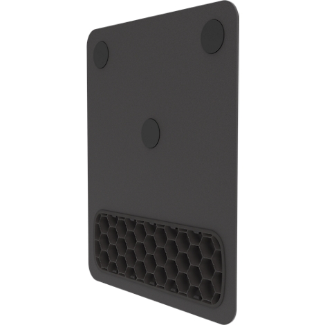 Accessoires de bureau noirs : tapis de souris et repose-poignets. Label : Fellowes.