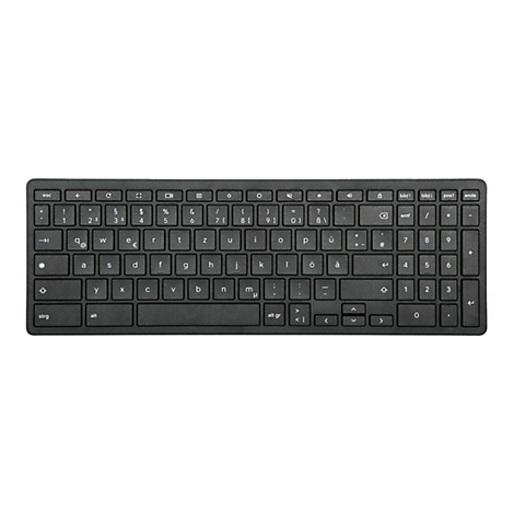 Schwarze Computertastatur von oben; Tasten mit deutschen Sonderzeichen und Nummernblock.