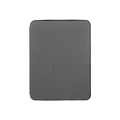 Dunkelgraue Tablet-Hülle, rechteckig. Marke 'targus'.