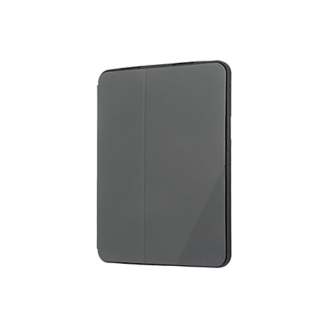Graue Tablet-Schutzhülle, schlichtes Design, vor weißem Hintergrund.