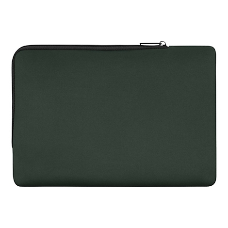 Dunkelgrüne Laptoptasche mit Reißverschluss.