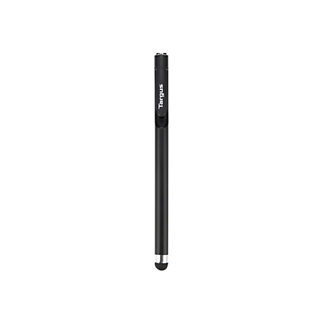 Schwarzer Stylus von Targus. Der Stift hat eine längliche Form mit einer abgerundeten Spitze.