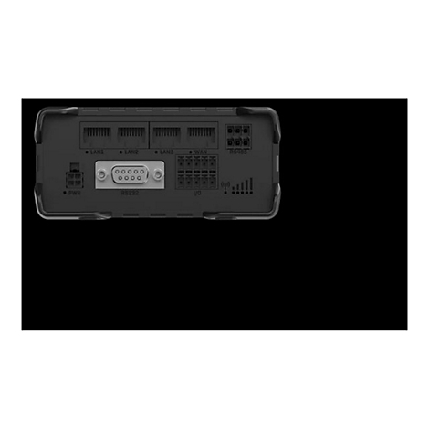 Rückseite eines schwarzen Routers mit Anschlüssen, u.a. LAN1, LAN2, LAN3, RS232 und I/O.