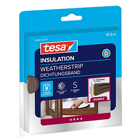 Tesa Dichtungsband für Fenster und Türen in blauer Blisterverpackung.