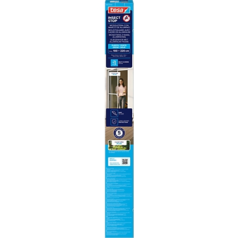 tesa® Fliegengitter INSECT STOP, zum Befestigen an Türrahmen, mit Aluminiumprofilen, L 1000 x B 2200 mm, weiß-transparent
