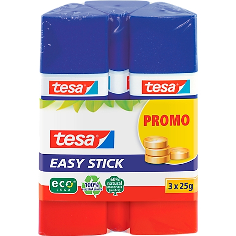 Tesa Klebestift Easy-Stick 2+1 gratis Ã¡ 25gr, ohne LÃ¶sungsmittel fÃ¼r Pappe etc.