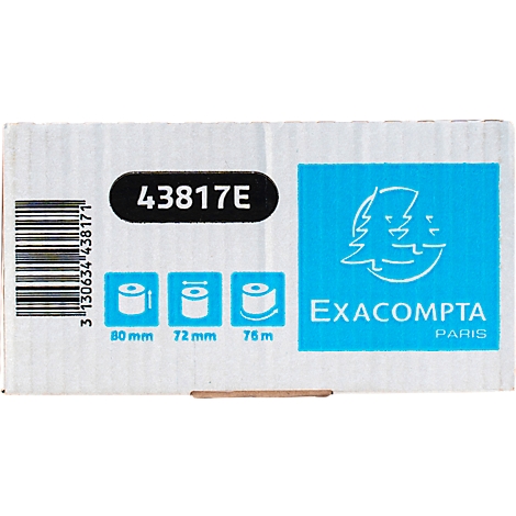 Nahaufnahme einer Produktverpackung mit Aufdrucken und Logos. Schwarze ovale Nummer, blaues Rechteck mit Logo und Schrift.