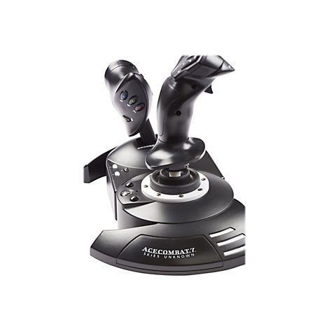 Schwarzer Joystick für Videospiele, Detailansicht.