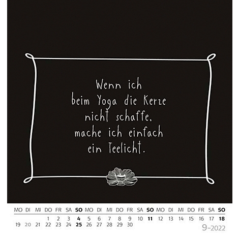 Tischkalender Korsch âVisual Words Blackâ, fÃ¼r das Jahr 2022, 1 Titelbild, 12 MonatsblÃ¤tter mit SprÃ¼chen, Papier, weiÃ-schwarz
