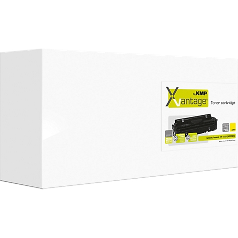 Weiße Produktverpackung einer KMP Vantage Tonerkartusche mit Logo und Abbildung.