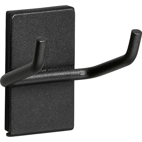 Tool holder WFI, magnetic, 2 hooks, L 50 x W 40 x H 50 mm, steel, black, 2 pieces