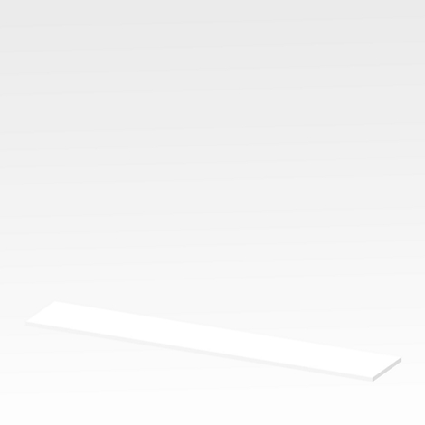 A rectangular white object lies on a white surface against a white background.