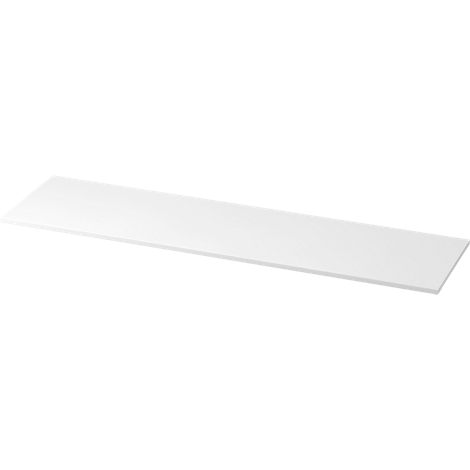 A white, rectangular object held slightly diagonally. It appears to be a shelf or a plate.