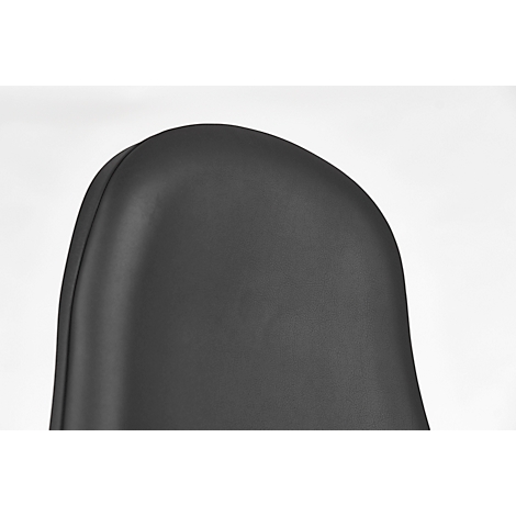 Close-up of a dark anthracite chair back set against a white background. The rounded shape is clearly visible.