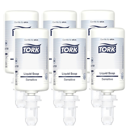 Divers modèles de distributeurs Tork en noir, blanc et argent avec numéros de produits.