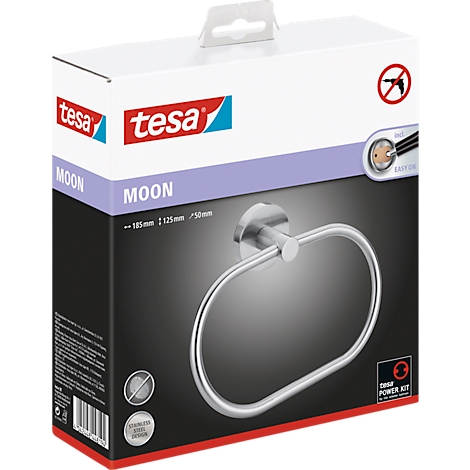 Metal towel ring in packaging. Inscription: Tesa Moon.