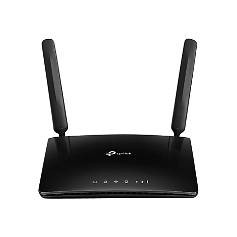 Routeur Wi-Fi noir TP-Link avec deux antennes.