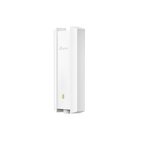 Routeur TP-Link blanc avec lumière verte. Le logo est en haut.