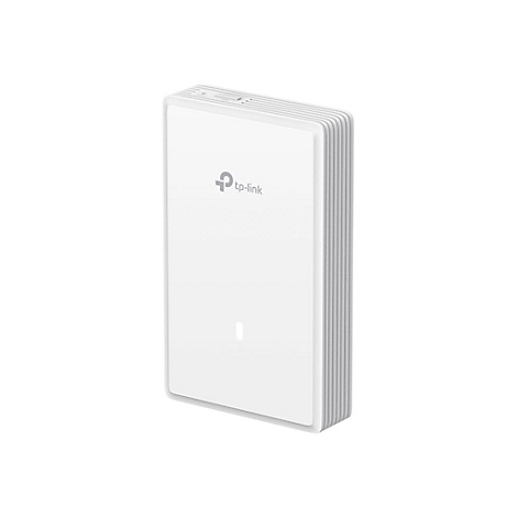 Appareil TP-Link rectangulaire blanc. Logo en haut, petite lumière en bas. Côtés rainurés.