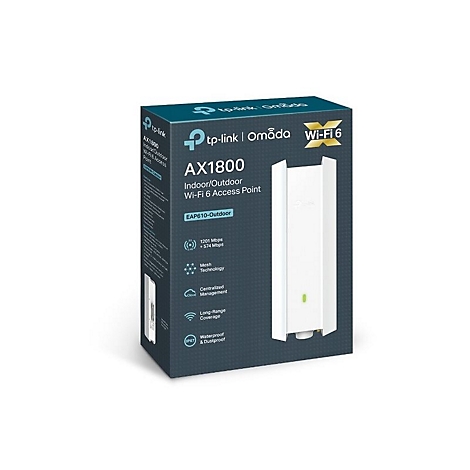 Produktverpackung für den TP-Link Omada EAP610-Outdoor WLAN-Access Point auf weißem Hintergrund.