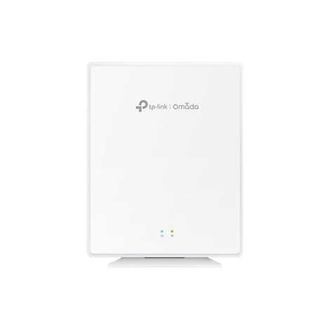 Weißes WLAN-Gerät von TP-Link Omada mit blauen und grünen LEDs.