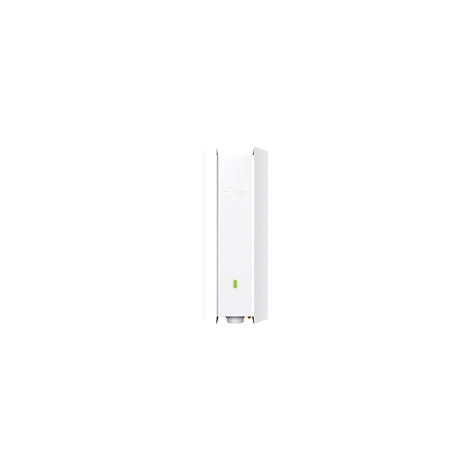 Weißes WLAN-Gerät, länglich, mit grüner LED und Logo.