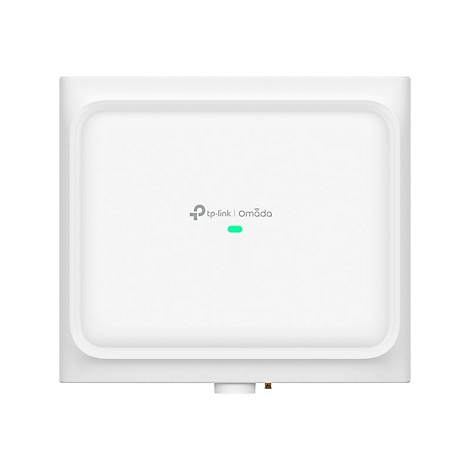Point d'accès blanc avec logo TP-Link, lumière verte et texte 'Omada'.