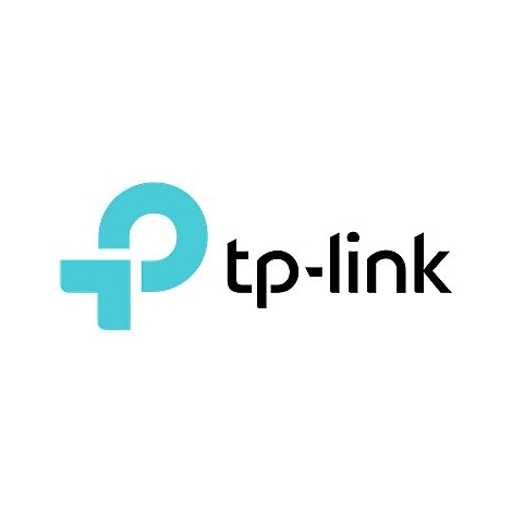 Das türkisfarbene Logo von TP-Link mit dem Firmennamen in schwarzer Schrift.