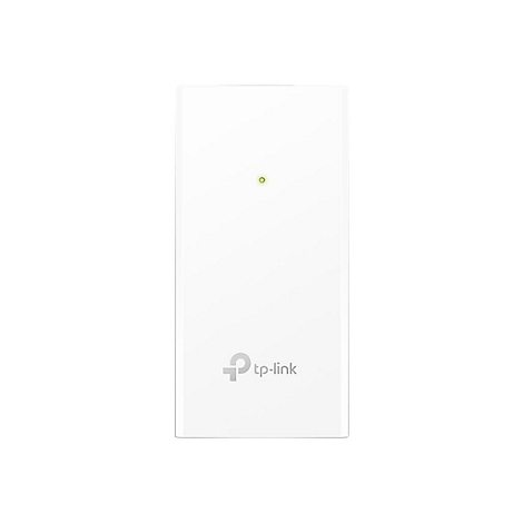 Ein weiÃŸes TP-Link-GerÃ¤t, rechteckig, mit kleinem grÃ¼nem Licht. TP-Link-Logo unten.