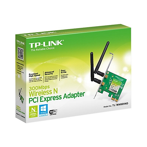 Verpackung eines TP-Link Wireless N PCI Express Adapters. Aufdruck: Wireless N PCI Express Adapter.