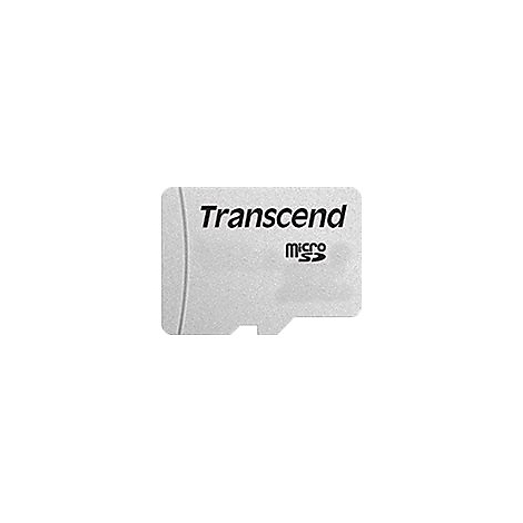 Silberne Transcend microSD-Speicherkarte mit schwarzer Beschriftung vor weißem Hintergrund.