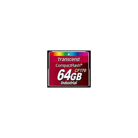 Transcend CompactFlash Speicherkarte mit 64GB Kapazität und Industrial Aufschrift.