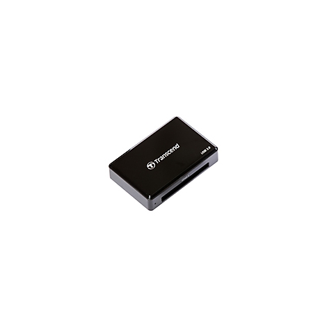 Lecteur de carte Transcend USB 3.0 noir sur fond blanc.