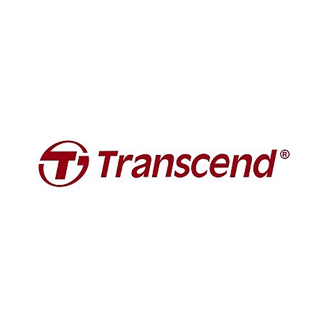 Logo Transcend. Cercle rouge avec T, mot-symbole Transcend.