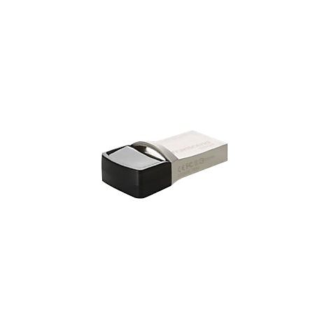 Ein silberner USB-Stick mit schwarzem Stecker.