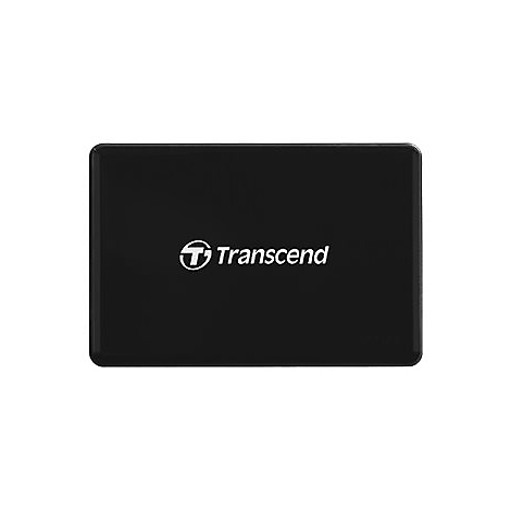 SSD Transcend noire, logo blanc sur le dessus. Bords arrondis, isolé.