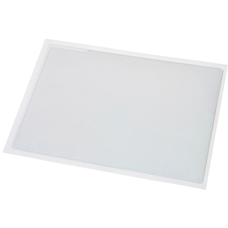 Rectangular white LED panel with bright light, surrounded by a narrow white frame.